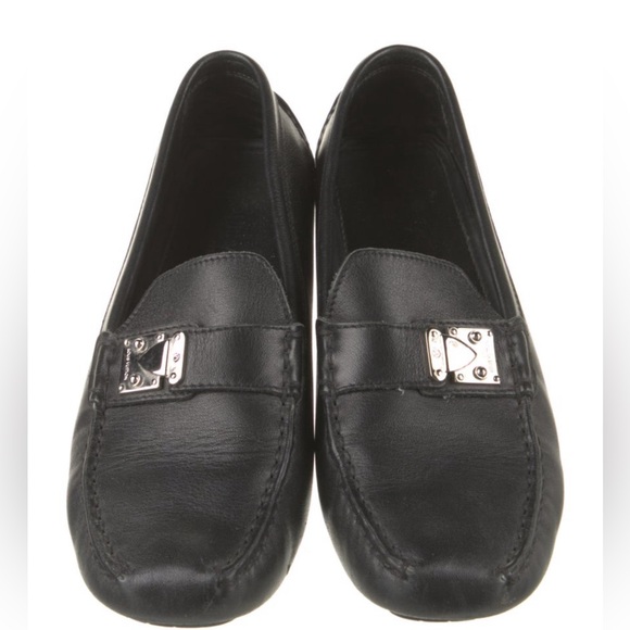 Louis Vuitton black leather loafers